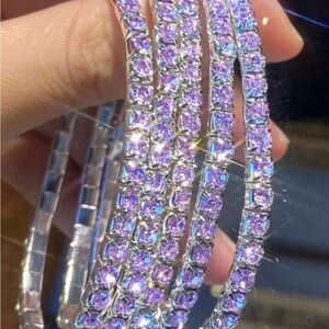 Glamorous Purple Rhinestone Bracelets